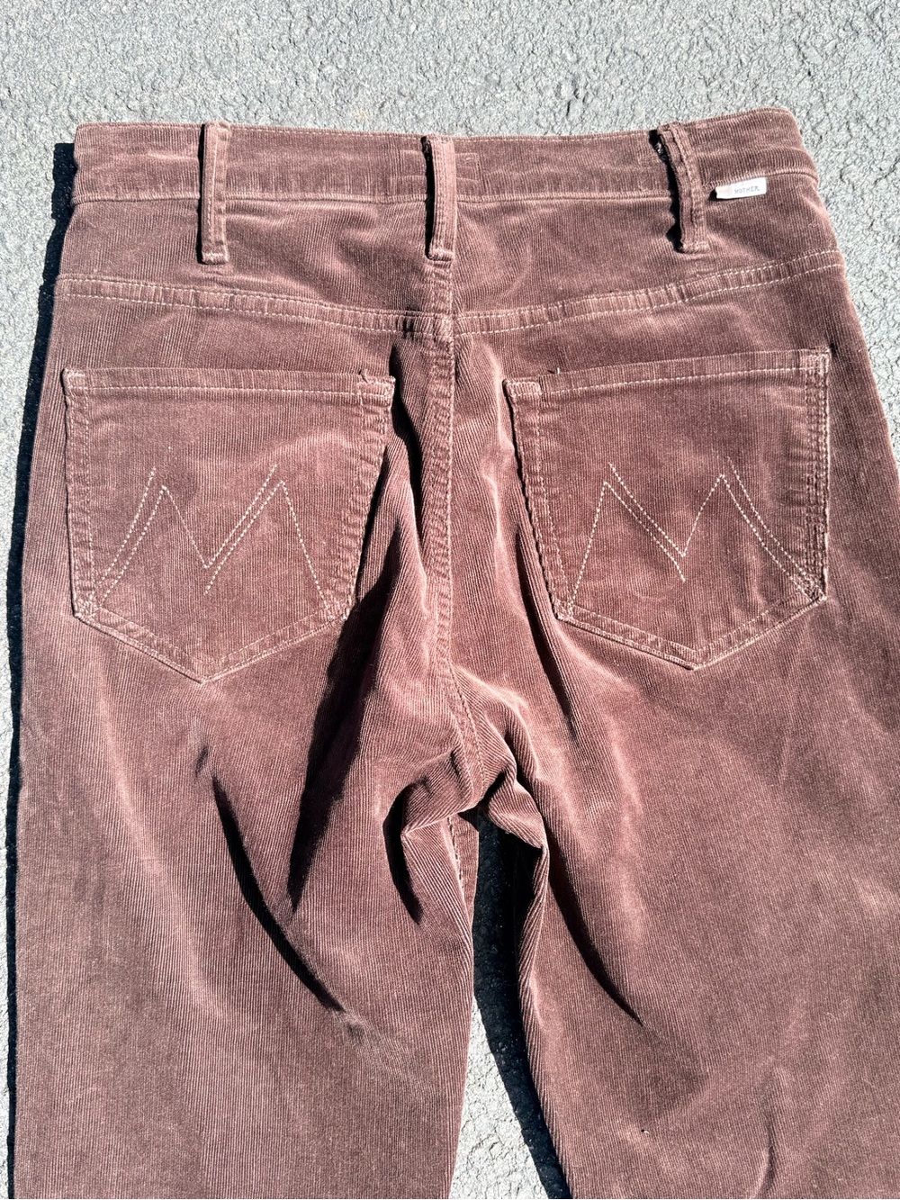 MOTHER women’s Hustler Ankle Fray Corduroy brown pants. - Picture 11 of 13